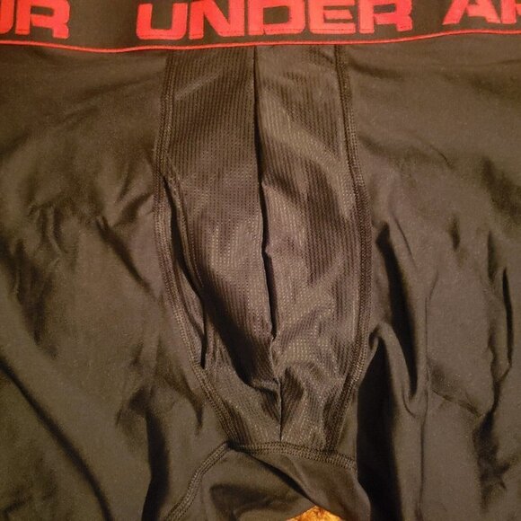 Men's Under Armour UA Tech 6" Boxer Brief Underwear HeatGear Size 4X Black Red - Picture 2 of 8